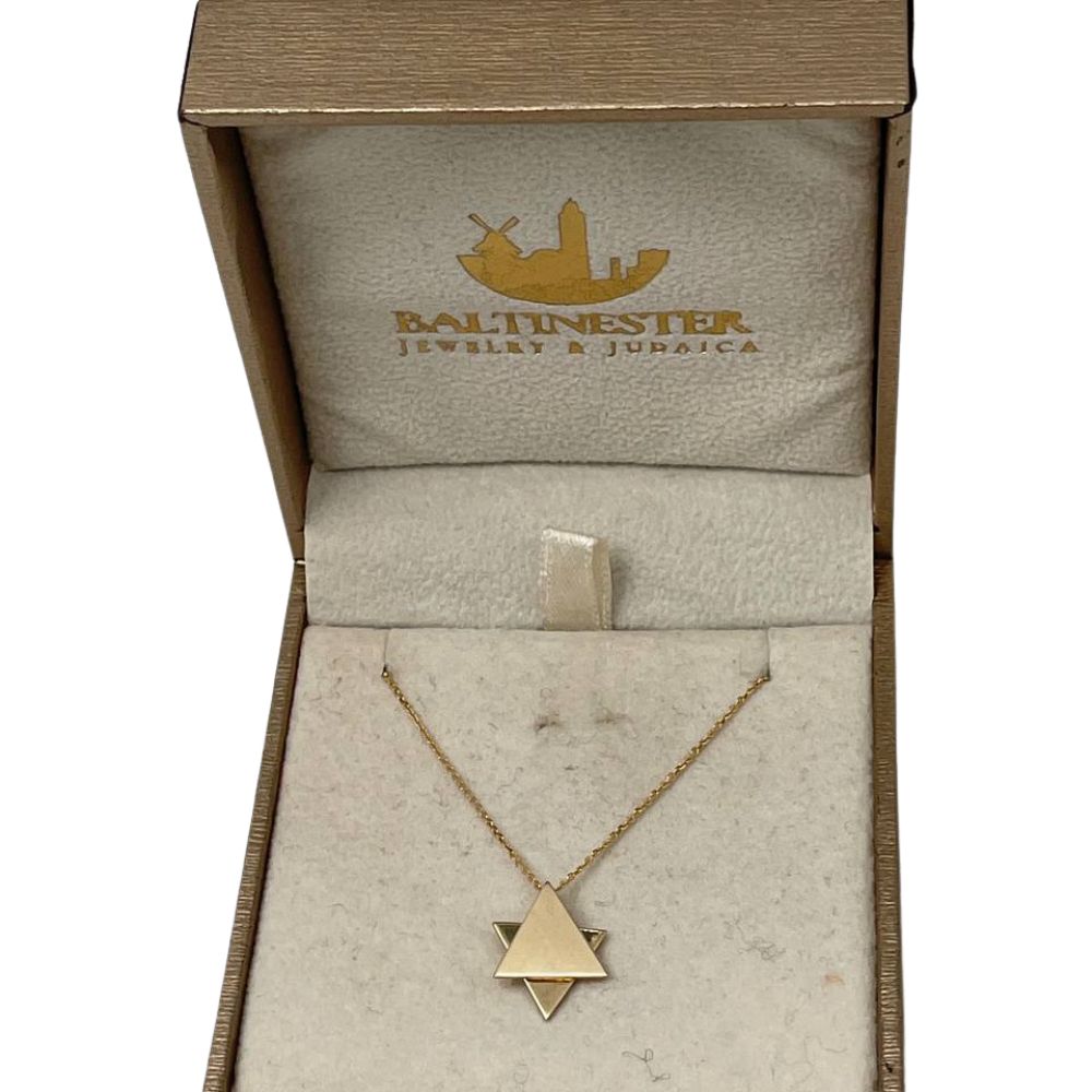Movable Star of David Necklace in 14K Yellow Gold