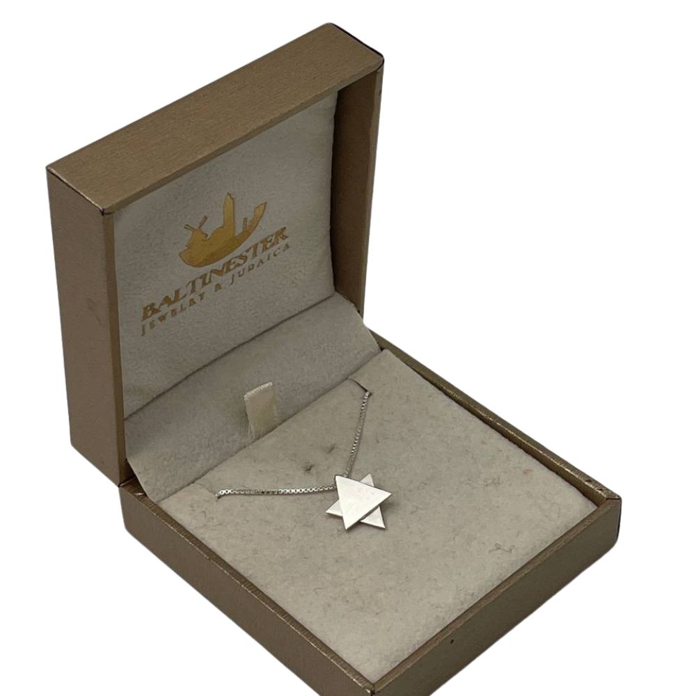 Star of David Necklace in Sterling Silver Movable Triangle