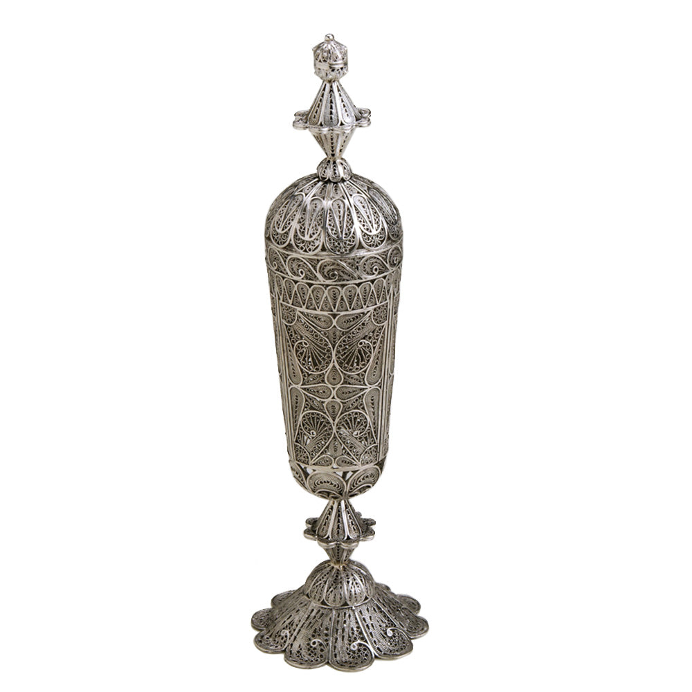 Tall Sterling Silver Besamim Holder for Havdala with Crown
