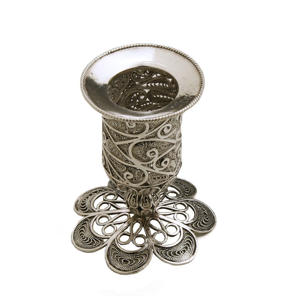 Artisan Sterling Silver Havdalah Candle Holder