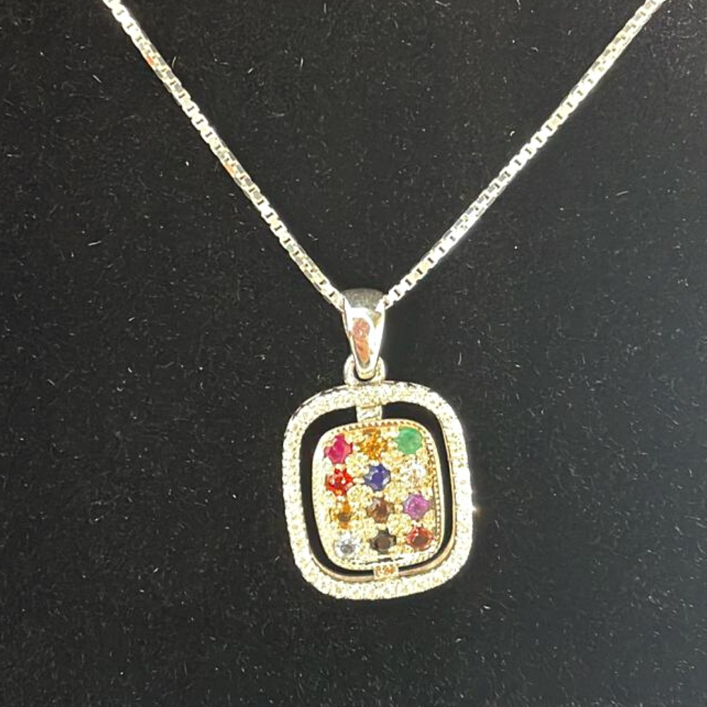 Judaica Pendant - Silver and Gold Hoshen Pendant and Chain Set