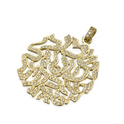 Shema Israel Floating Words Diamond Studded 14k Gold Pendant