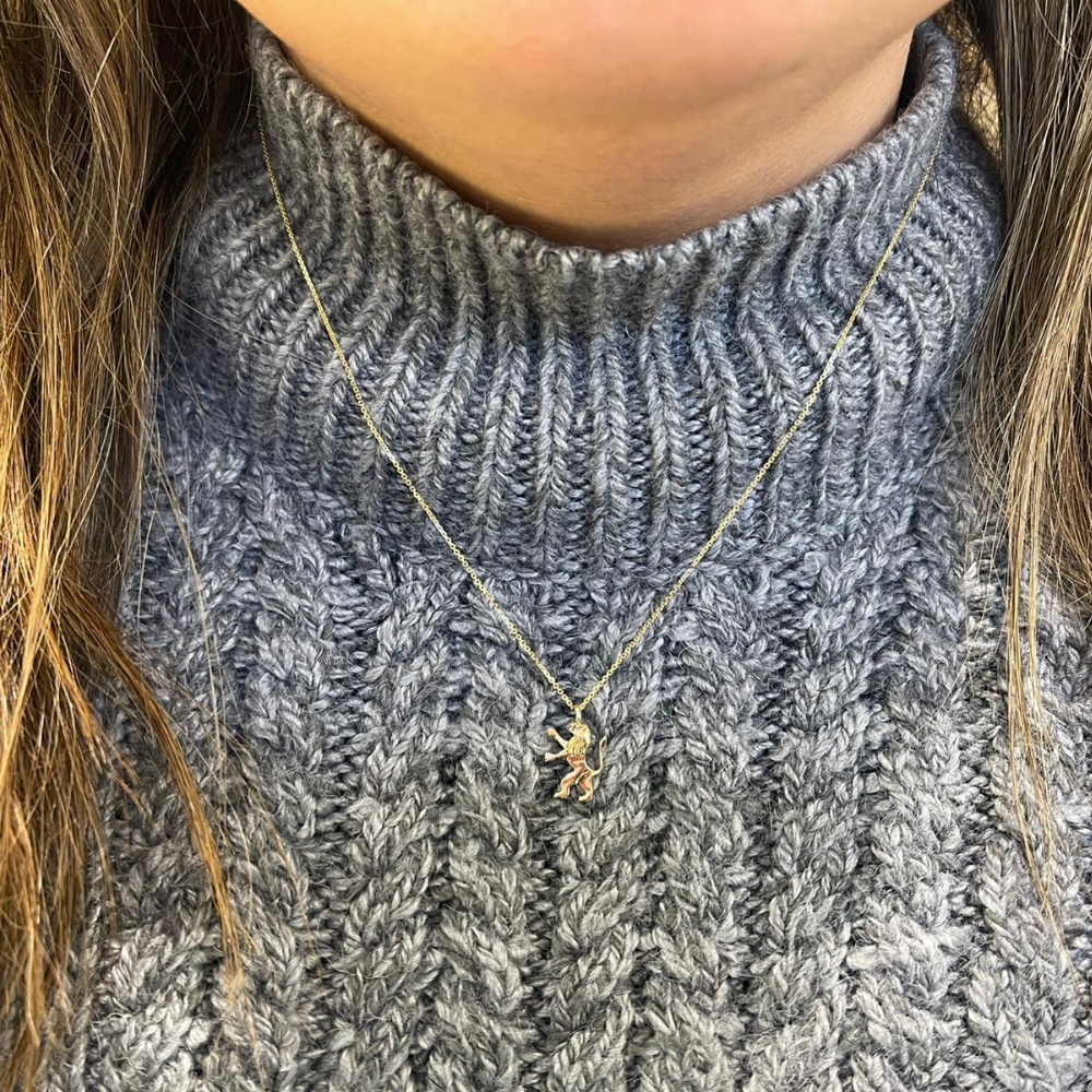 Tiny 14K Gold Tribe of Judah Lion Pendant