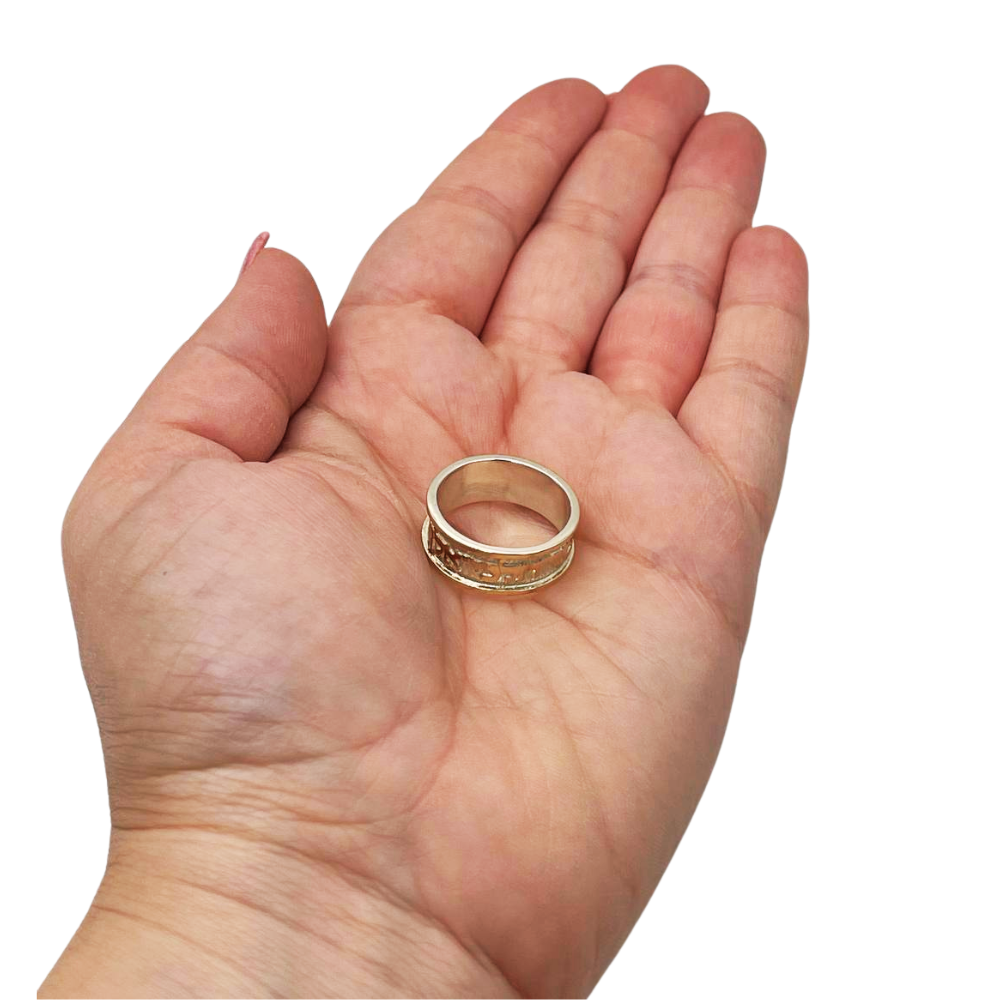 Silver and Gold 'Where you shall go' Wedding Ring