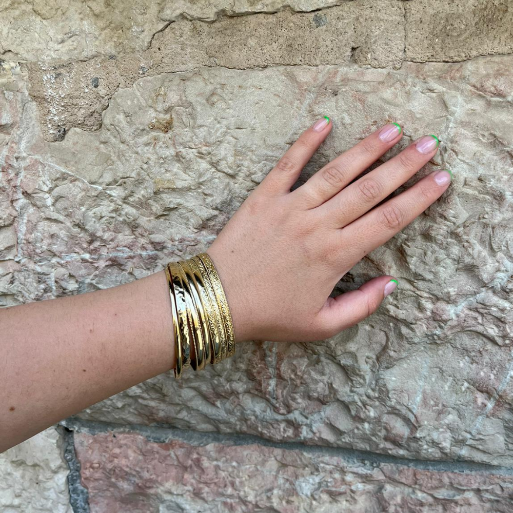 14k Gold Milgrain Bangle Bracelet