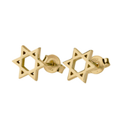 14K Gold Star of David Stud Earrings