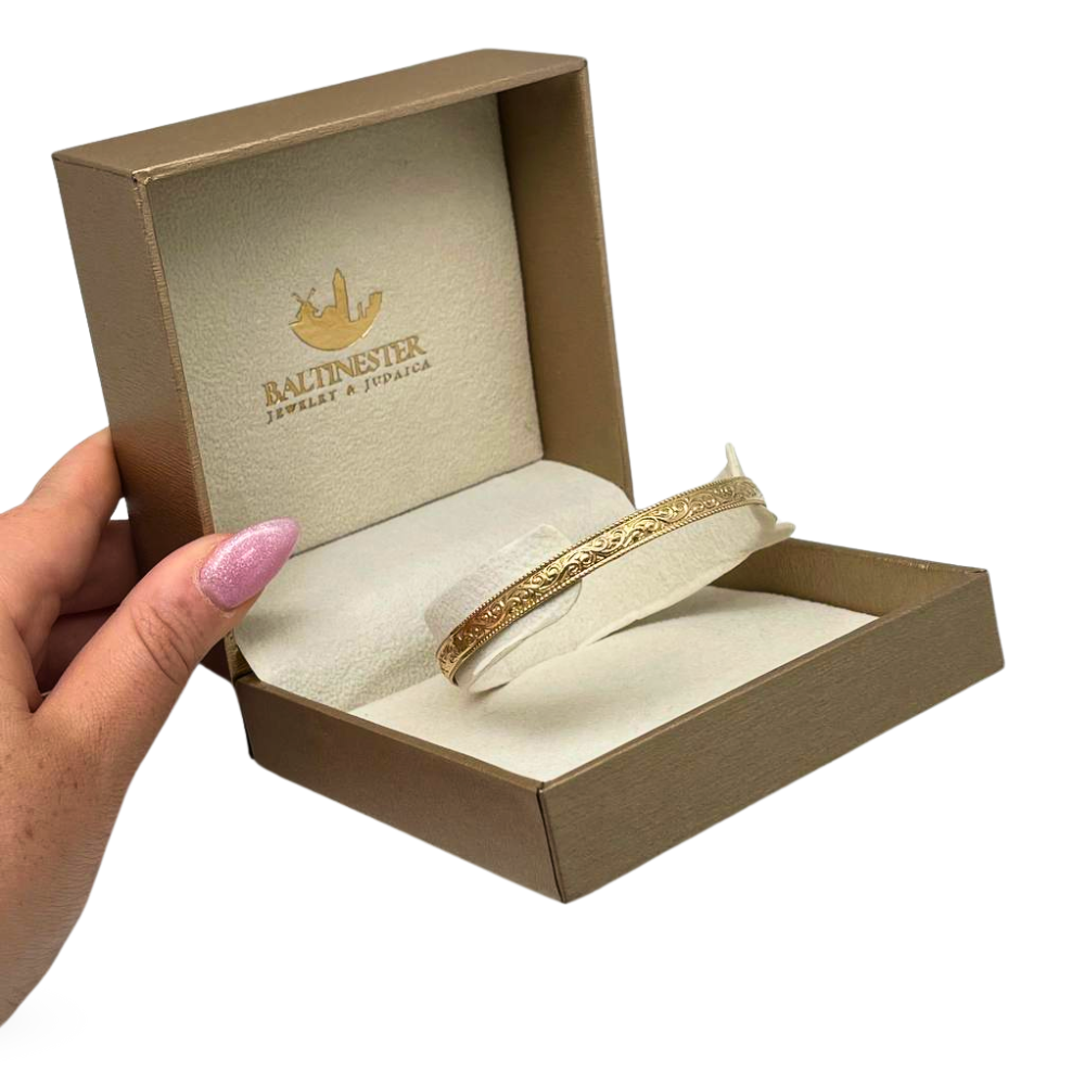 14K Gold Moroccan Bracelet - Heavy Ornate style