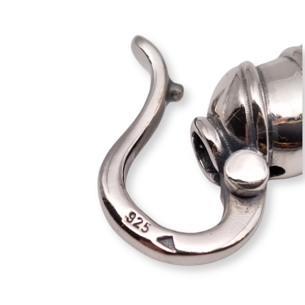Titanium Bracelet With Silver Clasp and a Gold Dot