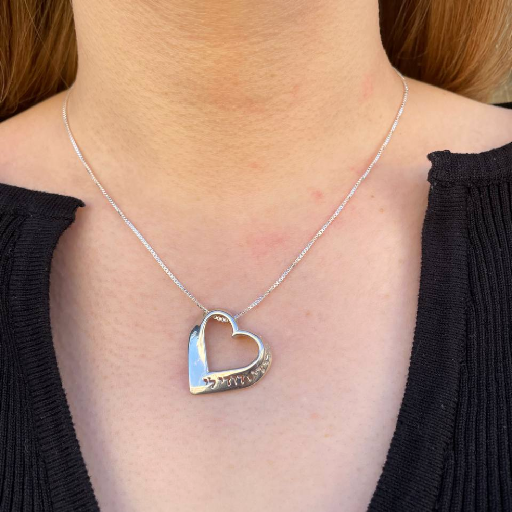 Sleek Silver Romantic Heart Pendant