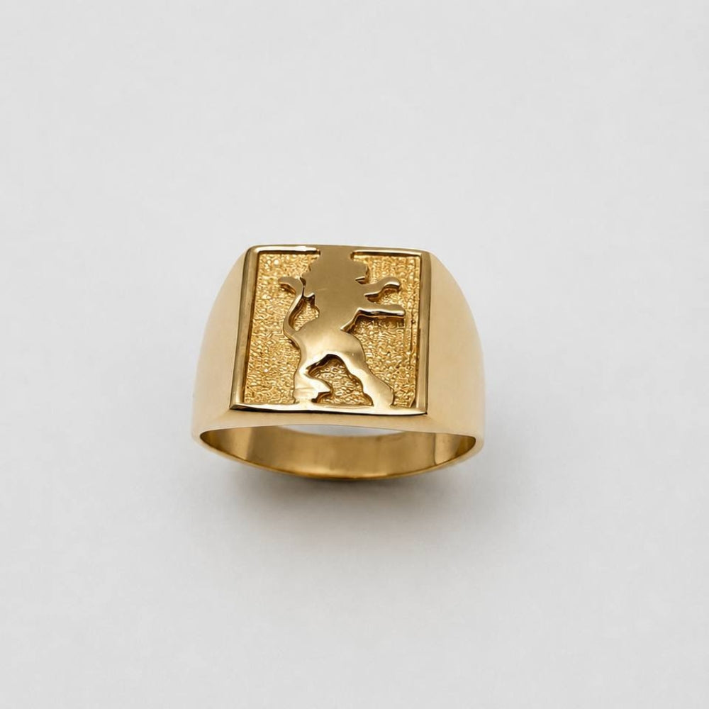 14k Gold Lion of Judah Signet Ring