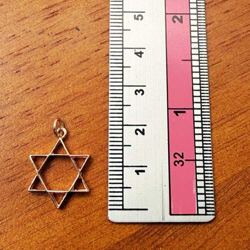 14K Gold Star of David Pendant  Magen David Jewish Charm