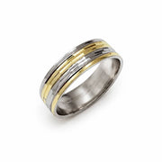 Two Tone 14K Gold Wedding Ring 8mm Unisex Gold Band