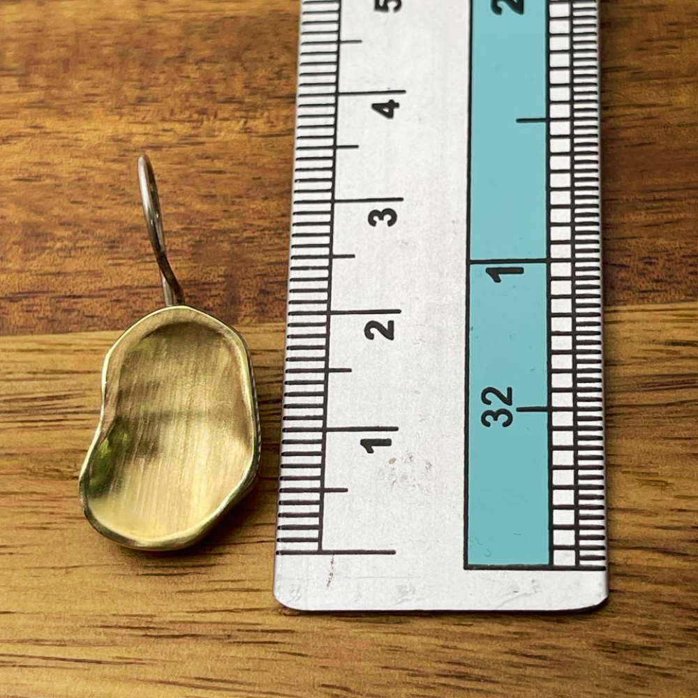 Jerusalem Stone Style Single Nugget Earrings in Silver and Gold