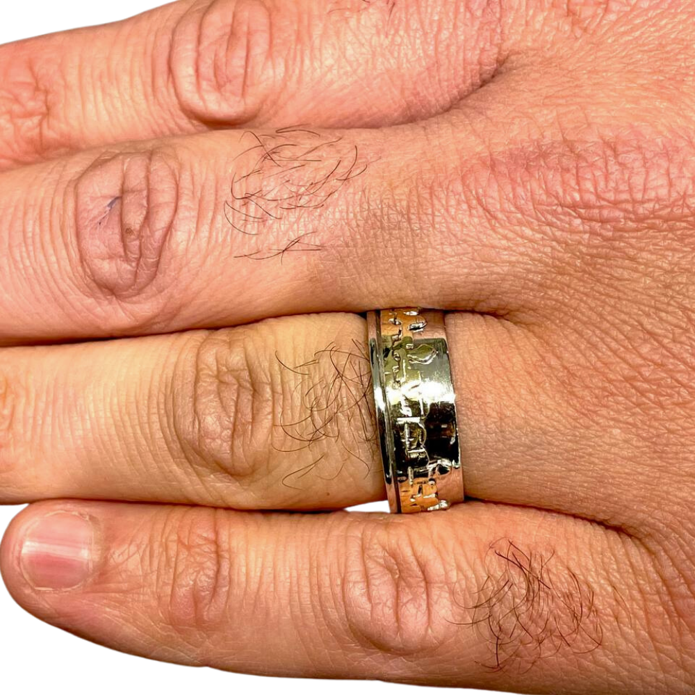 Jerusalem Ring in 14k Two Tone Gold