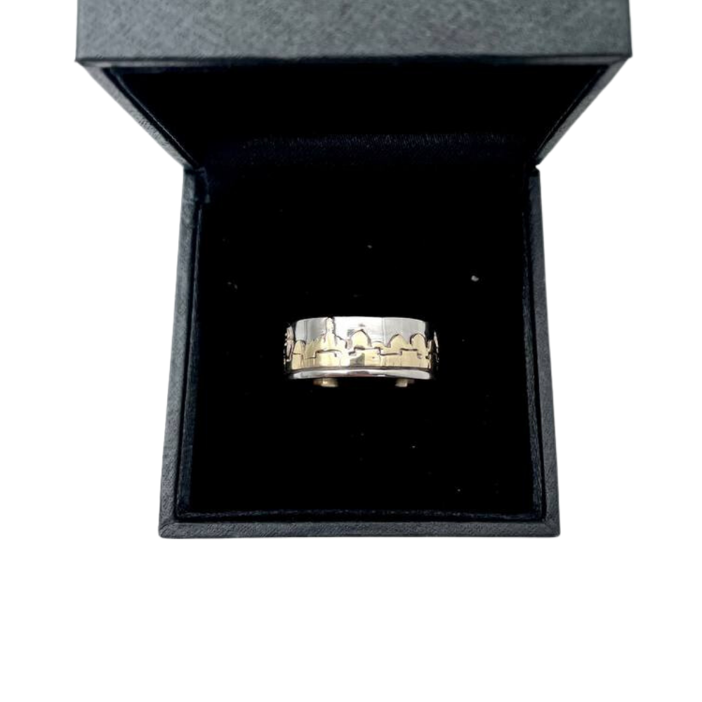 Jerusalem Ring in 14k Two Tone Gold