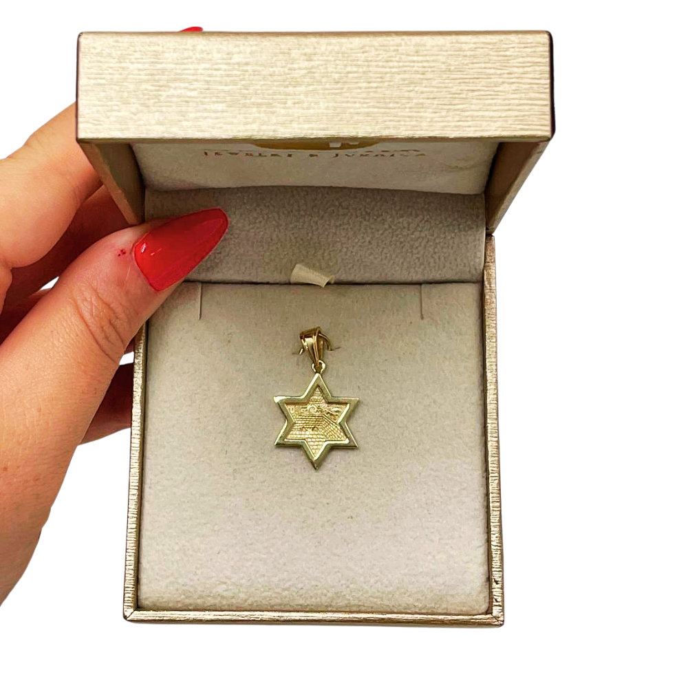 3D Jerusalem Star of David Pendant 14k Gold
