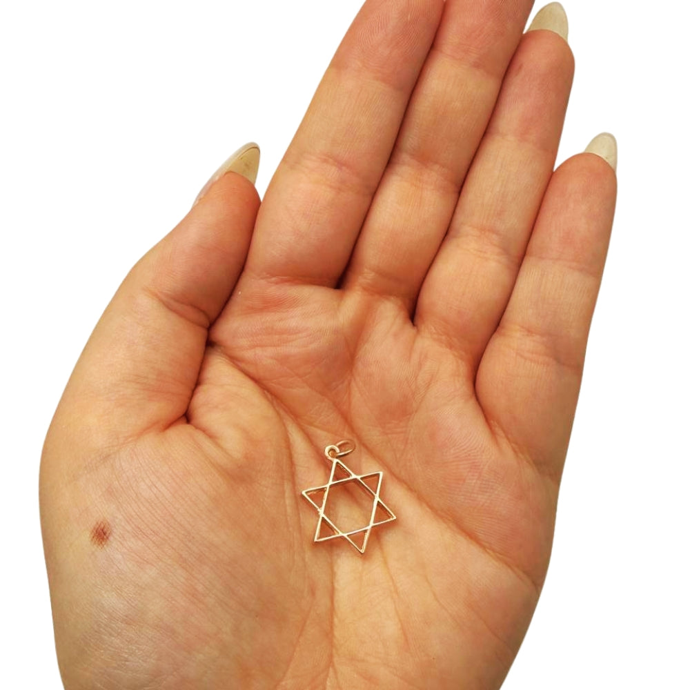 14K Gold Star of David Pendant  Magen David Jewish Charm