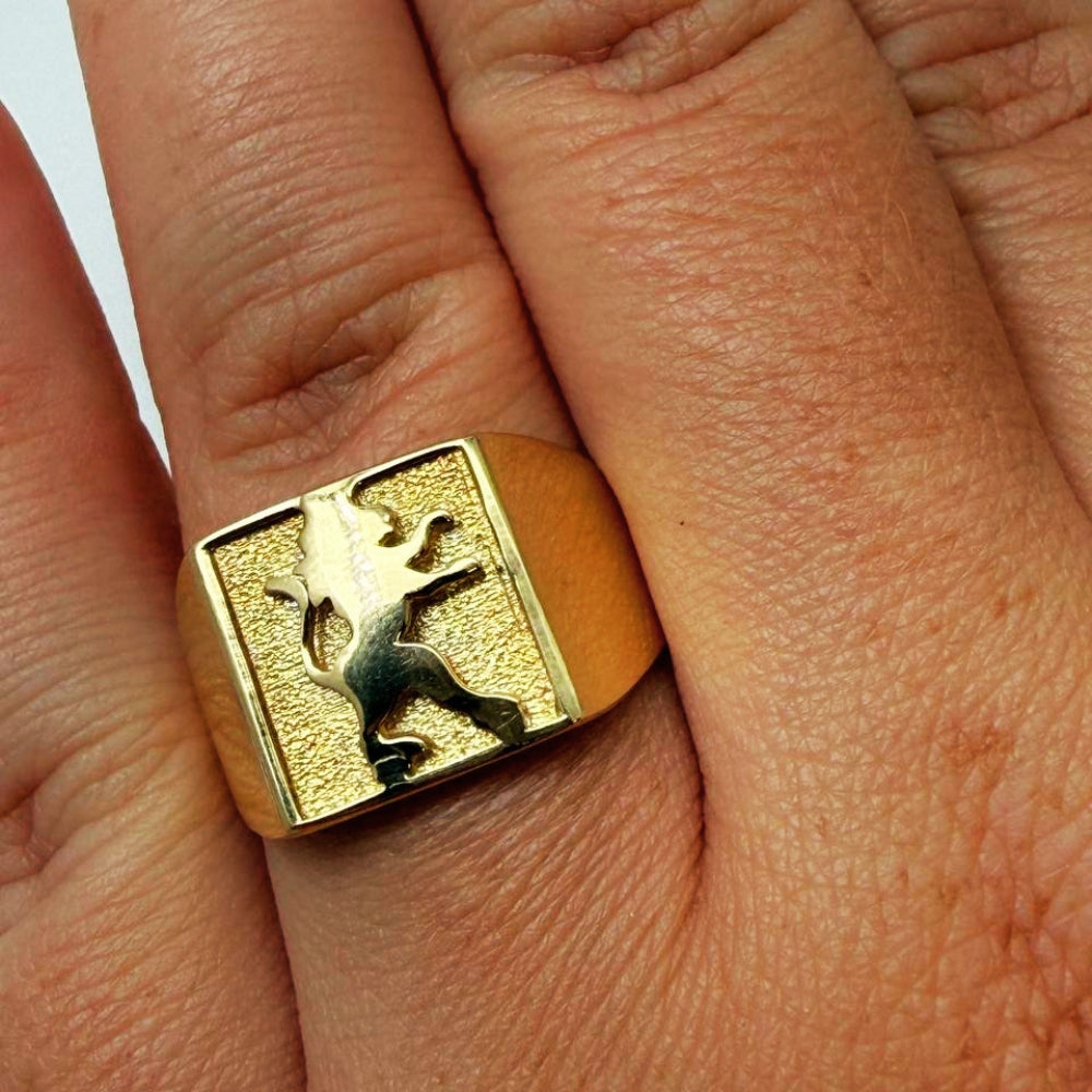 14k Gold Lion of Judah Signet Ring