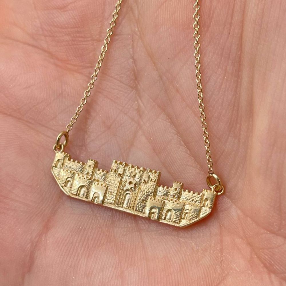 Jerusalem Skyline Necklace in 14K Yellow Gold