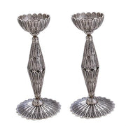 Sterling Silver Teardrop Filigree Candle Sticks
