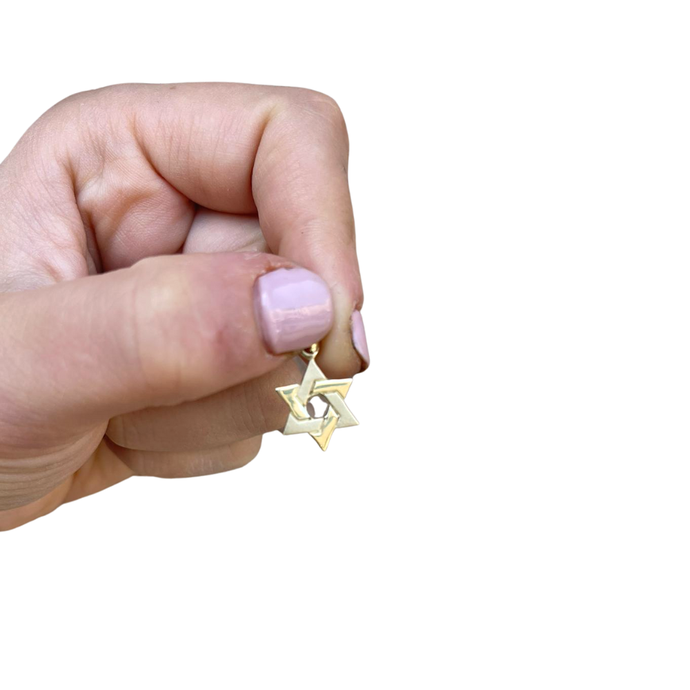 14k Gold Interwoven Star of David Pendant
