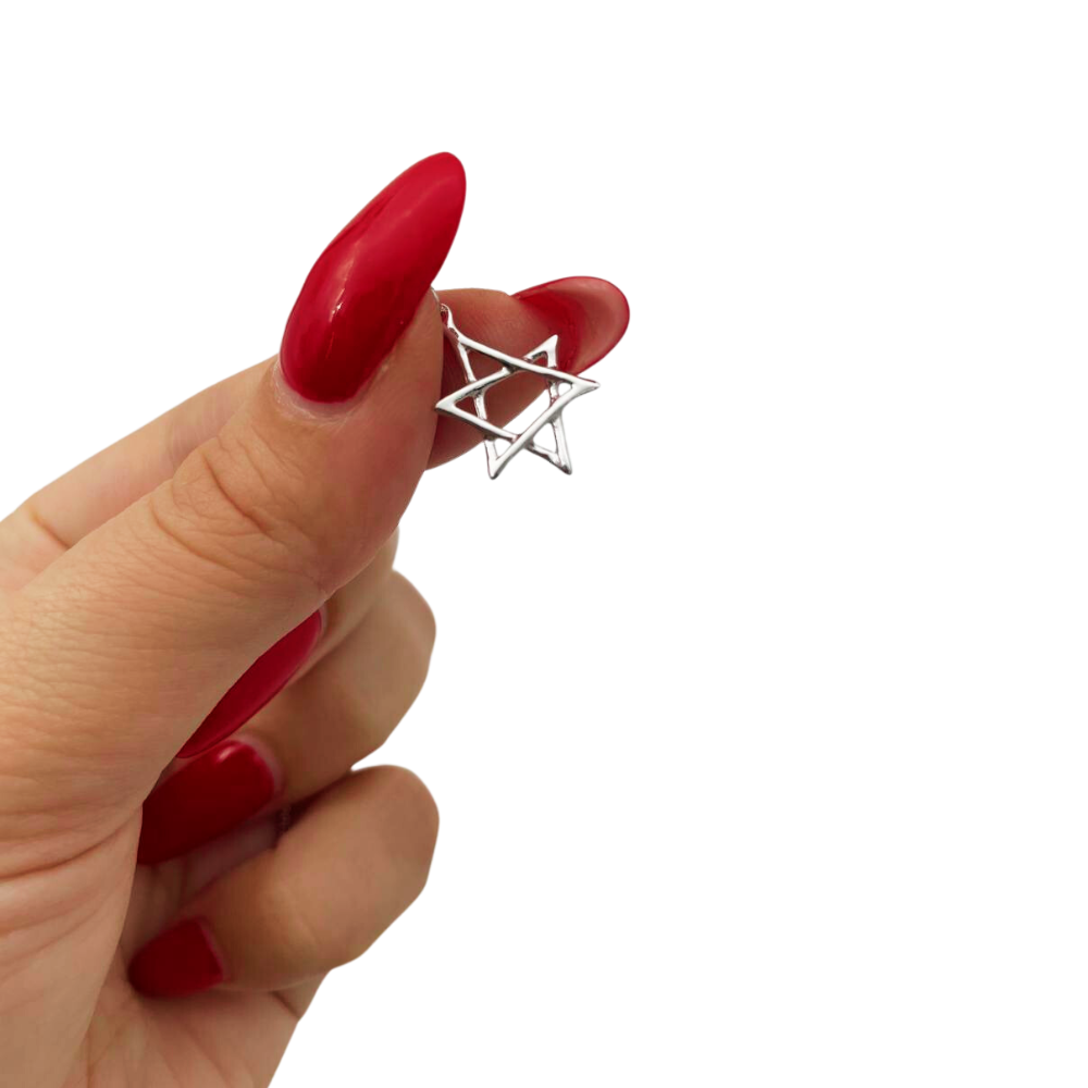 14k Gold Scrawled Star of David Pendant