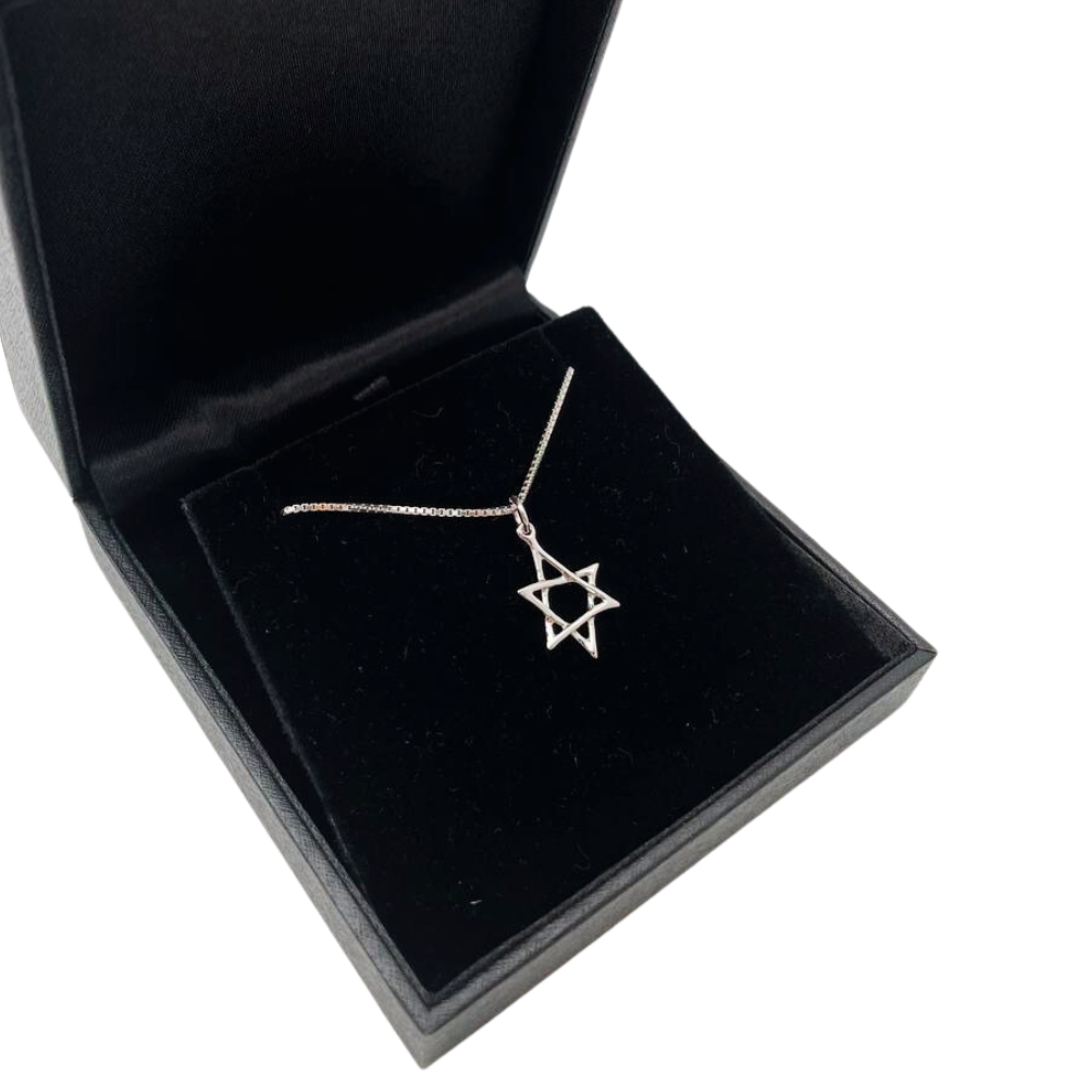 14k Gold Scrawled Star of David Pendant