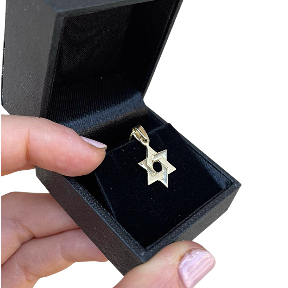 14k Gold Interwoven Star of David Pendant
