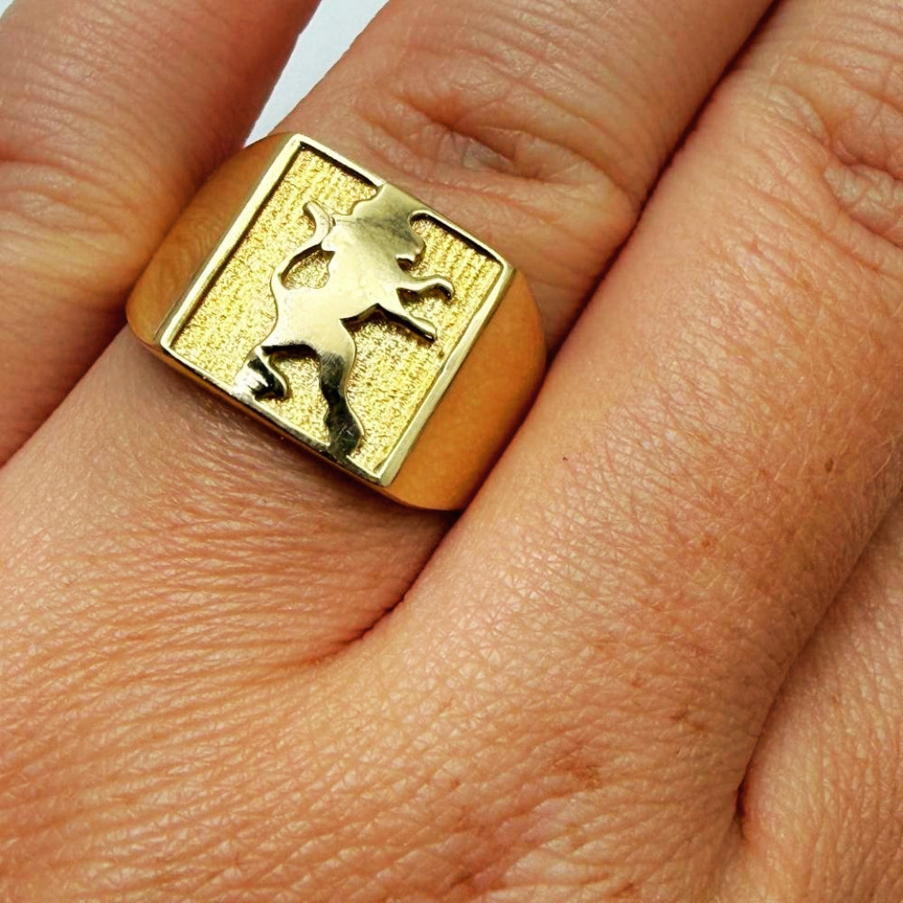 14k Gold Lion of Judah Signet Ring