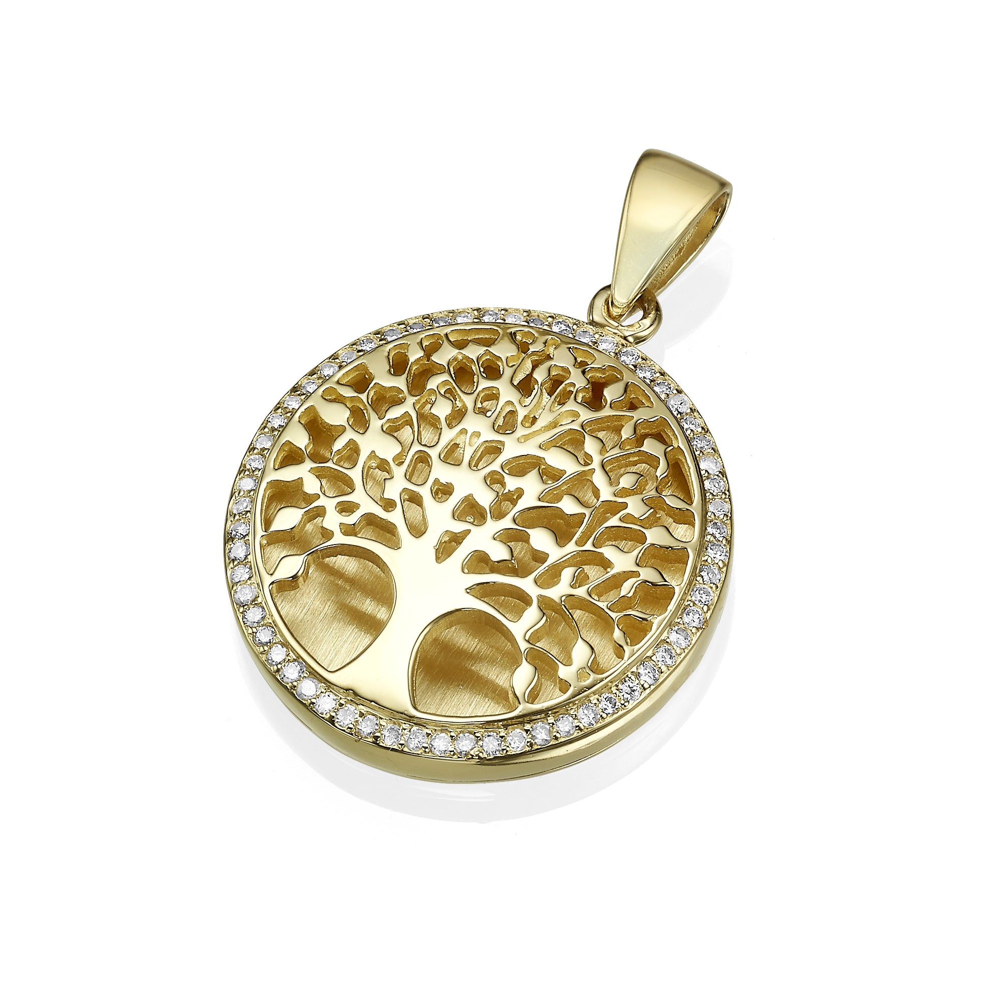 14K Gold and Diamond Tree of Life Pendant