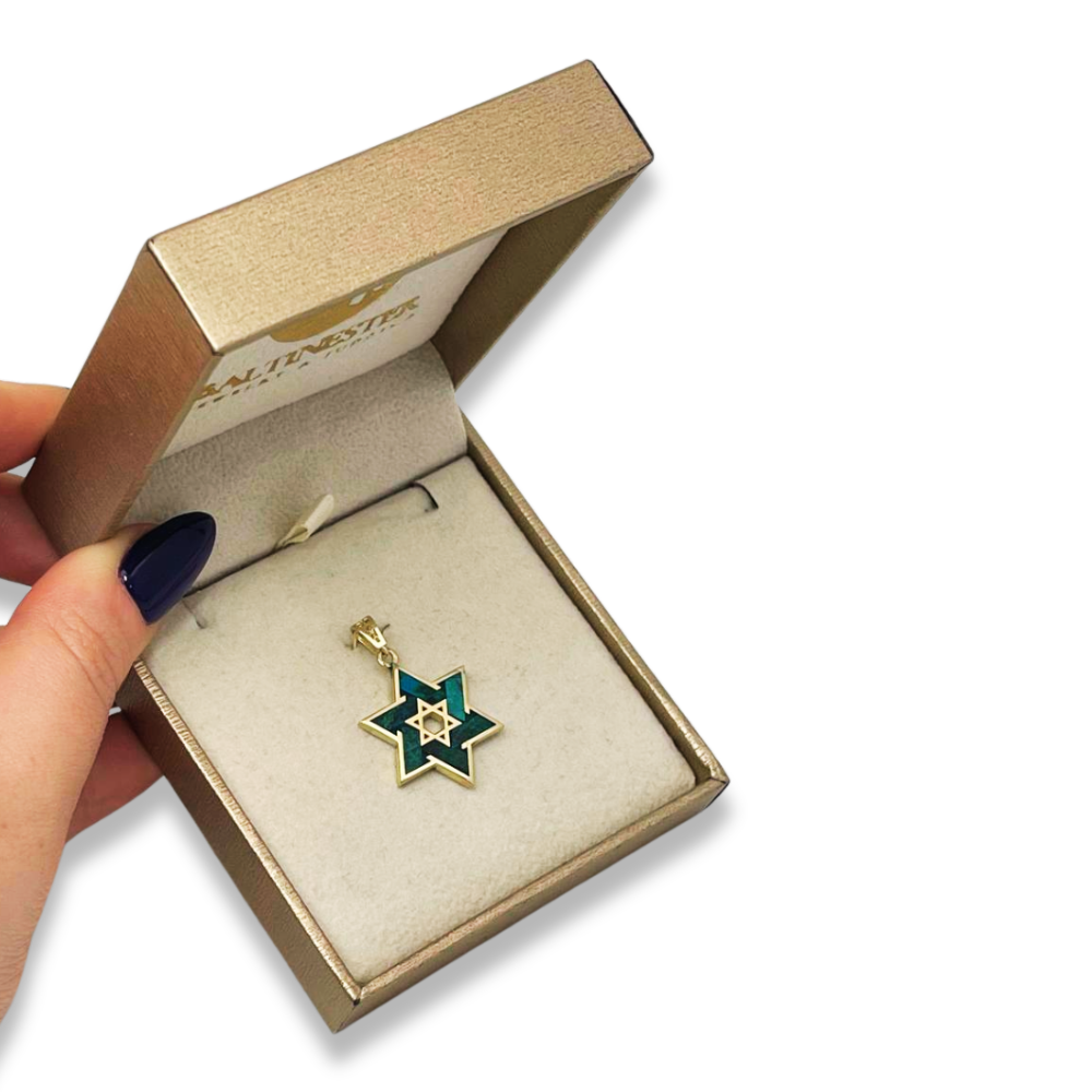 Eilat Star of David Pendant in 14K Gold