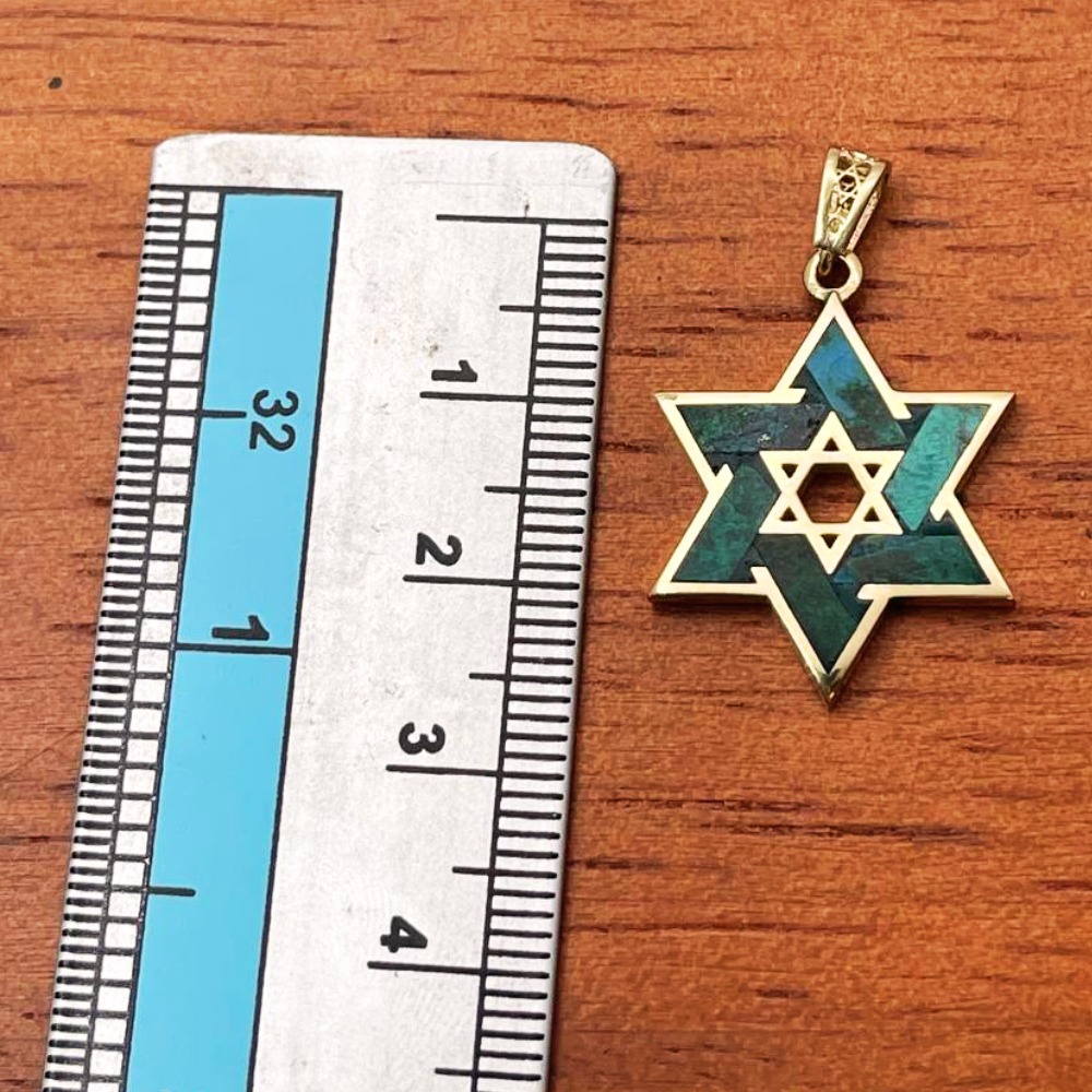 Eilat Star of David Pendant in 14K Gold