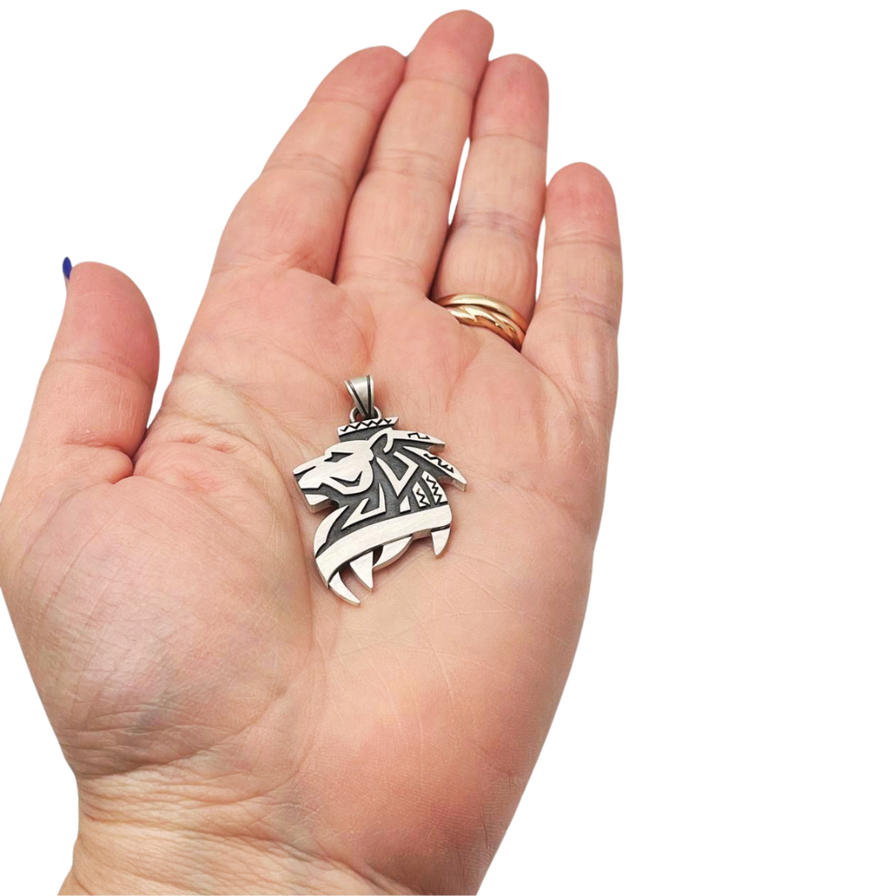 Lion of Judah Pendant in Sterling Silver