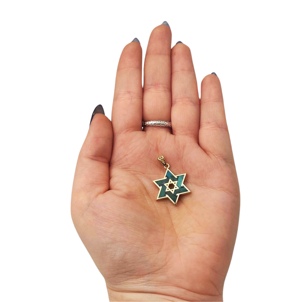 Eilat Star of David Pendant in 14K Gold