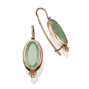 14K Rose Gold Oval Aquamarine Earrings