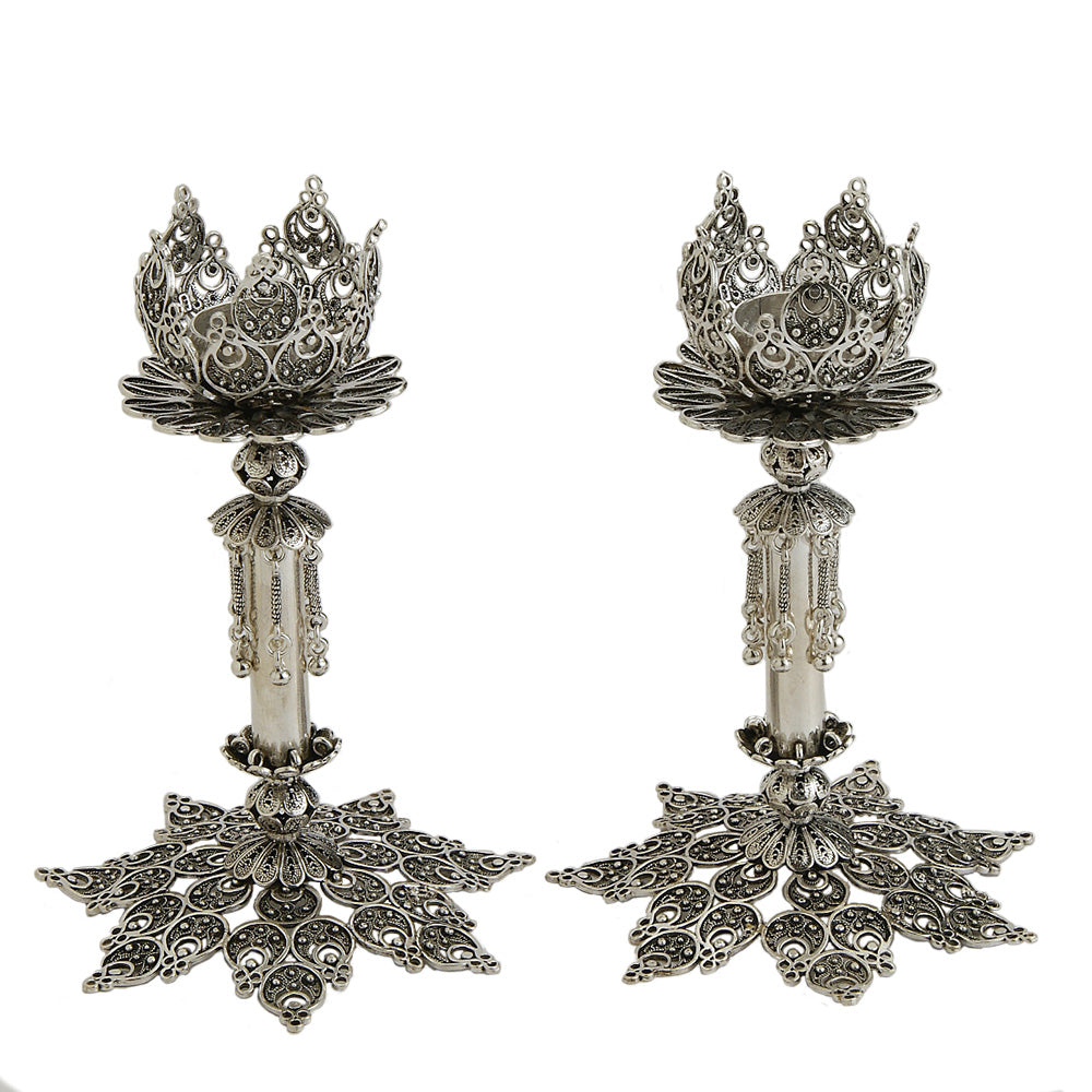 Ornate Sterling Silver Candlesticks