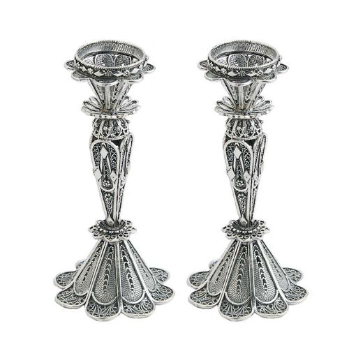 Sterling Silver Small Filigree Candle Holders