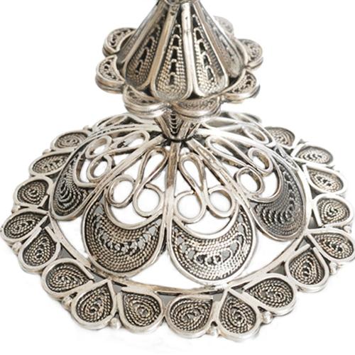 Sterling Silver Flower Filigree Candle Holders