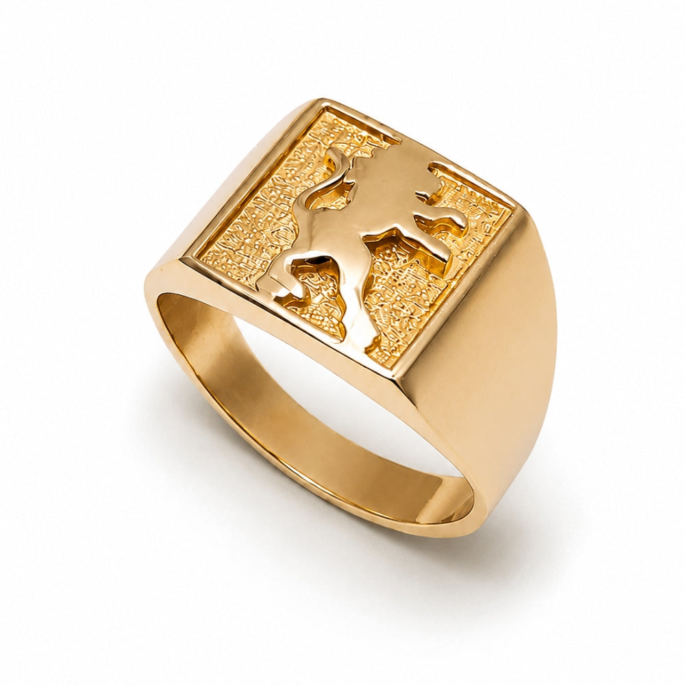 14k Gold Lion of Judah Signet Ring