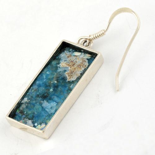 Grafted-In Roman Glass Rectangle Earrings