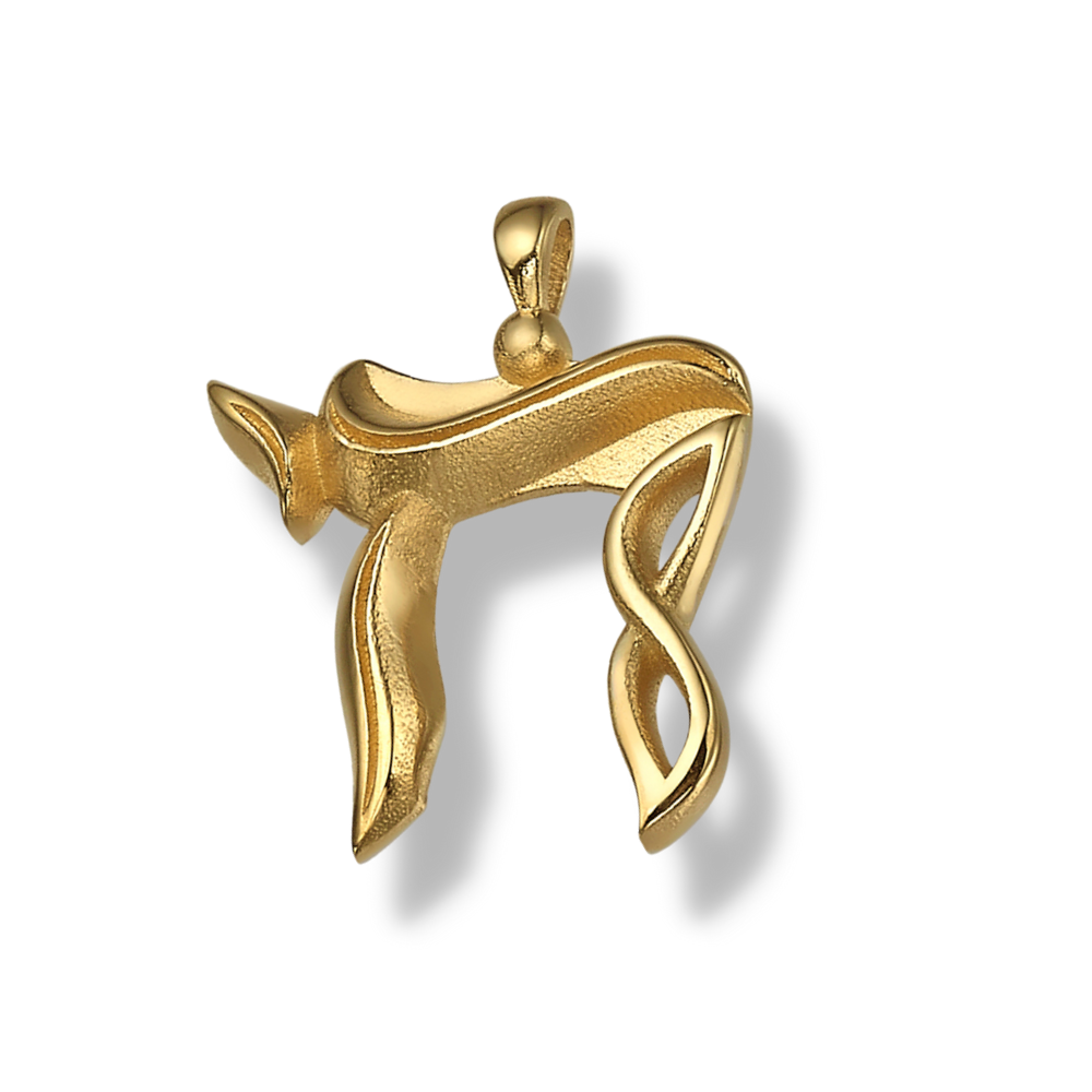 Designer Chai Pendant in 14K Gold