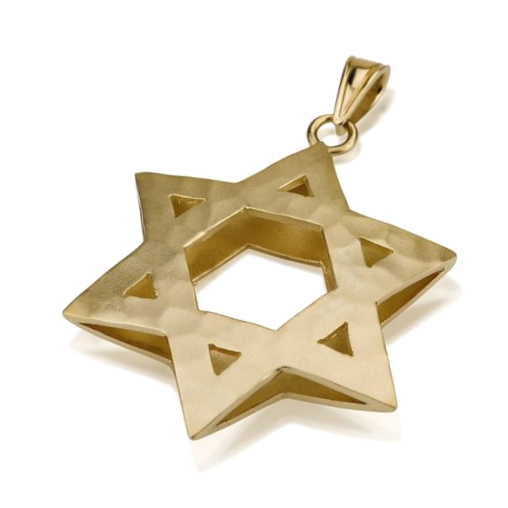 3D Reversible Star of David Pendant in 14k Gold