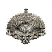 Sterling Silver Round Filigree Hanukkah Menorah