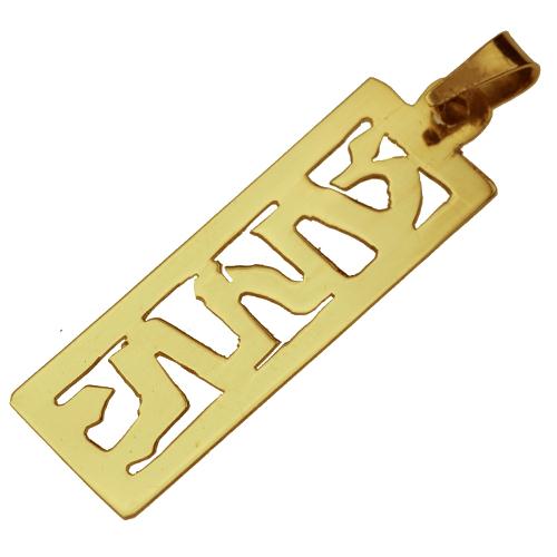 14k Gold Mezuzah Name Pendant