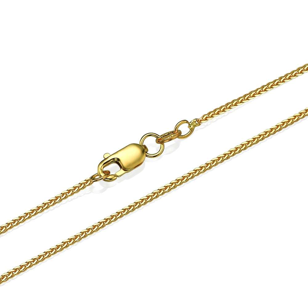14k Yellow Gold Chain Spiga 1.1mm 16-24"