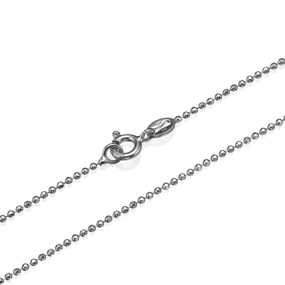 White gold ball chain necklace - 14k Diamond-Cut Ball Chain 1.3mm