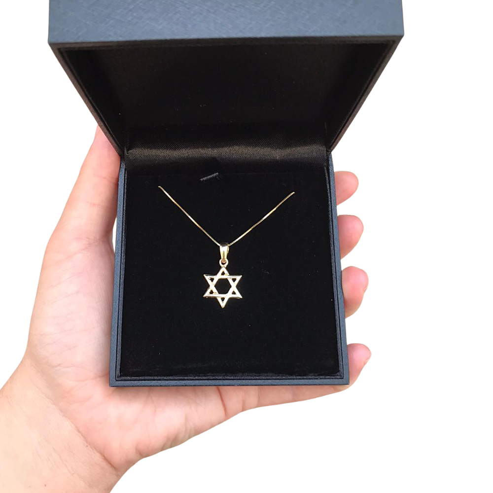 Interwoven Star of David 14k Yellow Gold Pendant