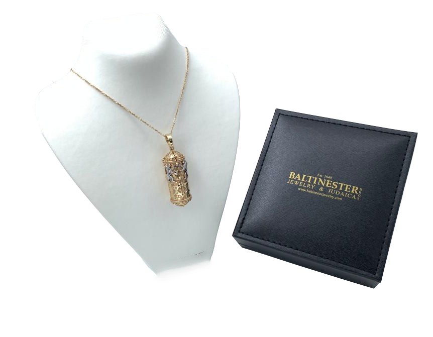 Lion of Judah Torah Pendant in 14k Gold and Diamonds