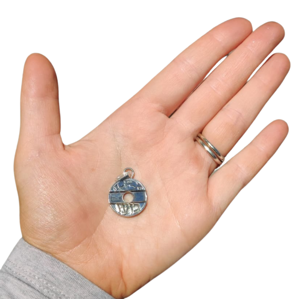 Silver Name ''Asimon'' Pendant - Antique Israeli Phone Token Pendant