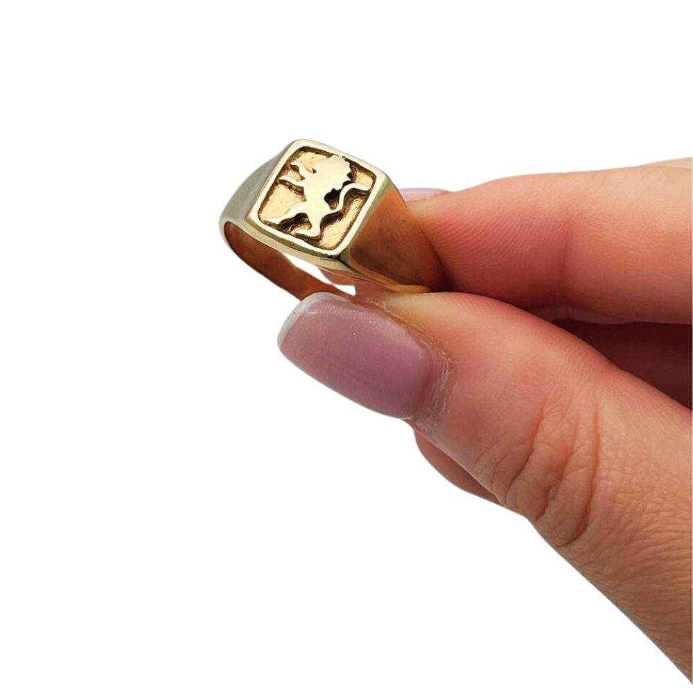 14k Gold Lion of Judah Signet Ring